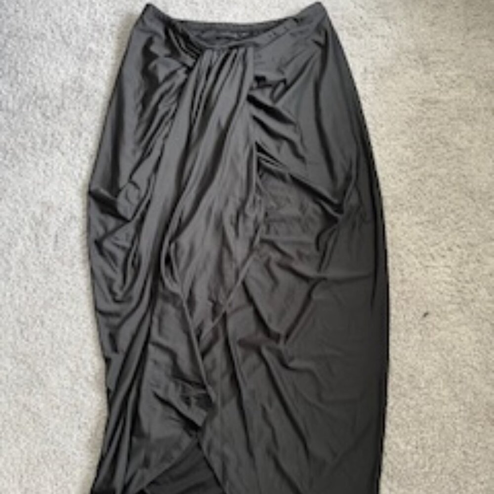 Women's Black Long Skirt with Slit - NWT